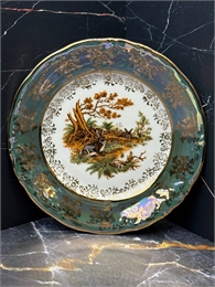 Настенная тарелка 19 см Зелёная охота (Заяц у дерева) 000733