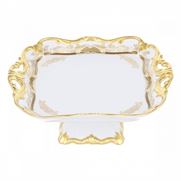 Блюдо квадратное на ножке 21 см "Симфония золотая" ББ231