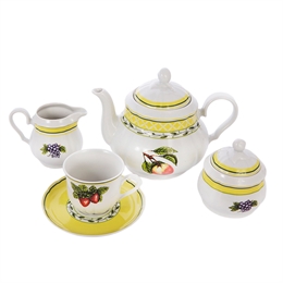 Сервиз чайный на 6 персон 15 предметов Фрукты Thun ББ17147