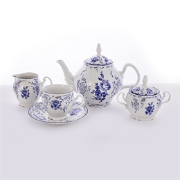 Сервиз чайный на 6 персон 15 предметов "Бернадот Синие розы" Bernadotte ББ26413