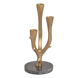 Подсвечник на 3 свечи 30 см "Erika" золотой ББ81688