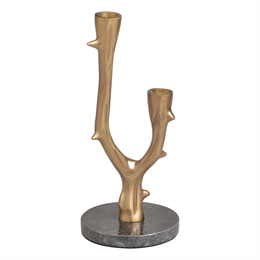 Подсвечник на 2 свечи 30 см "Erika" золотой ББ79425