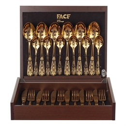 Набор столовых приборов на 6 персон 24 предмета "Antique" золотой ББ78170
