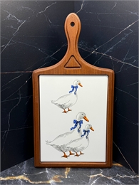 Доска сервировочная большая Гуси 34 см (Три гуся) 000595