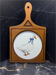 Декоративная доска Гуси (Один гусь), рисунок в кругу, квадратная с ручкой, 29х18 см 000985