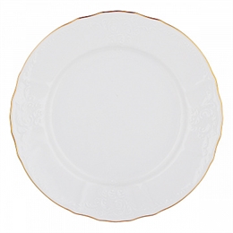 Набор тарелок 25 см 6 шт "Бернадот белый с золотом" Bernadotte ББ7167