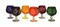 Набор бокалов для коньяка Bohemia цветной хрусталь, 150 мл 6 штук - фото 11174