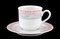 Набор мокко кофейных пар 85 мл Яна Серый мрамор с розовым кантом (6 пар) - фото 16571