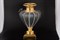 Ваза Ceramiche Stella Сирийский антрацит с золотом с кристаллами Сваровски d-24, h-40см - фото 16969