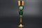 Набор фужеров для шампанского 180 мл Лепка зеленая U-R золотая ножка (6 шт) - фото 17722