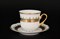 Набор кофейных пар Thun Констанция Изумруд Золотой орнамент 150 мл (6 пар) - фото 18265