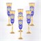 Анжела набор бокалов для шампанского синий Bohemia Star Crystal 190 мл(6 шт) - фото 20165