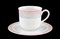 Набор чайных пар 215 мл Яна Серый мрамор с розовым кантом (6 пар) - фото 21515
