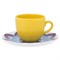 Чайная пара Oxford (Чашка жёлтая Блюдце декорированное) 180мл - фото 22412
