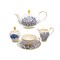 Чайный сервиз Falkenporzellan Corallo Blue Gold на 6 персон 17 предметов - фото 25571