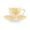 Набор кофейных пар Falkenporzellan Alena 3D Creme Gold Constanza 110мл (6 штук) - фото 26059