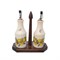 Набор из 2-х бутылок для масла и уксуса на деревянной подставке LCS Лимоны 275 мл - фото 26133
