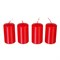 Набор свечей Adpal Red (4 шт) 7/4 см лакированный красный - фото 27206