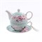 Набор Royal Classics 3 предмета (чайник + кружка + блюдце) Зелённый фон - фото 32961
