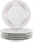 Набор тарелок десертная 19 см 6 штук "Bernadotte", декор "Бледная роза, отводка платина" - фото 39351