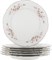 Набор тарелок мелких 27 см 6 штук "Bernadotte" декор "Бледная роза, отводка платина" - фото 39369