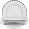 Набор тарелок глубокая "Opal" 22 см 6 штук; декор "Платиновые пластинки"; отводка платина - фото 40116