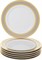 Набор тарелок десертная 19 см 6 штук; "Opal" декор "Широкий кант платина, золото" - фото 40155