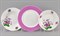 Набор тарелок на 6 персон "Лиловые цветы" Leander 18 предметов - фото 51991