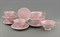 Набор чайных пар 200 мл "Серый Узор, Соната" Leander розовый фарфор 15 предметов (6 пар) - фото 52084
