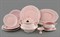 Сервиз столовый на 6 персон "Белый узор, Соната" Leander розовый фарфор 25 предметов - фото 52300