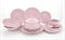 Сервиз столовый на 6 персон "Мелкие цветы" Соната Leander розовый фарфор 25 предметов - фото 52317