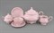 Сервиз чайный на 6 персон "Мелкие цветы, Соната" Leander розовый фарфор 15 предметов - фото 52420
