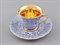 Кофейная пара 50 мл "Золотые цветы" голубой Виндзор Leander - фото 52736