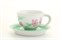 Чашка с блюдцем 350 мл "Цветочная коллекция" Келт Leander (декор салатовый с розовым) - фото 52789