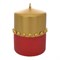 Свеча круглая Adpal Goldie 10/7 см металлик золотой/велюр красный - фото 59234