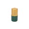Свеча круглая Adpal Goldie 15/7 см металлик золотой/велюр зеленый - фото 59236