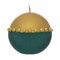 Свеча круглая Adpal Goldie диаметр 10 см металлик золотой/велюр зеленый - фото 59238