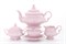 Сервиз чайный на 6 персон "Белый узор, Соната" розовый фарфор Leander 15 предметов - фото 59844