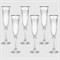 Набор фужеров для шампанского "ASIO" 190 мл "Панто, платиновая полоса, отводка платина" Crystalite Bohemia (6 штук) - фото 66775