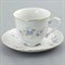 Набор чайных пар 250 мл Rococo, декор "Голубые цветы, отводка золото" Cmielow (6 пар) - фото 66941