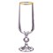 Набор бокалов для шампанского Клаудия 180 мл (6 штук), декор "Отводка золото" Crystalex - фото 68329