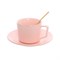 Чайная пара с ложкой Royal Classics 200 мл розовая - фото 81188