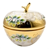 Конфетница " Яблоко" 21 см, с крышкой, белая лепка 000042 - фото 93880