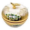 Конфетница " Яблоко" 21 см, с крышкой, белая лепка 000042 - фото 93881