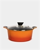 Кастрюля со стеклянной крышкой (индукция) Neoflam Orange, 24 см, 4.6 л 67666 - фото 95607