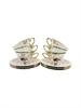 Набор чайных пар Роза Перламутровая / 6 шт / 200 мл / блюдце 155 мм / Royal Czech Porcelain 001046 - фото 95671