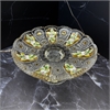 Конфетница на ножке плоская 19 см (8525) хрусталь с лепкой 001133 - фото 96632