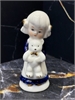 Фигурка Девочка с медвежонком, кобальт, 11 см 000948 - фото 98647