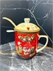 Кружка Новогодняя с крышкой, ситечком и ложкой 001076 - фото 98650